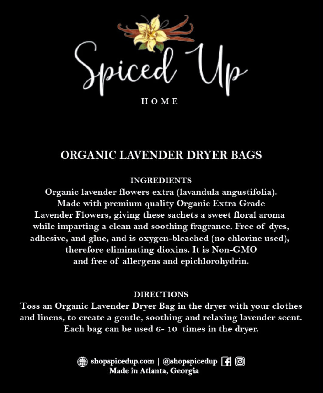 Organic Lavender Dryer Bags